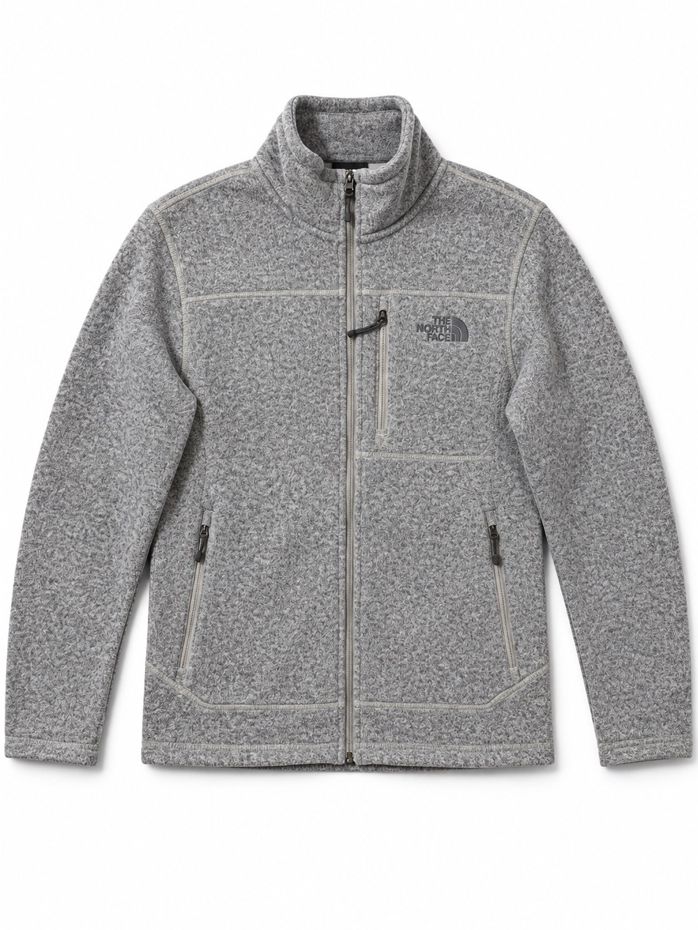 The North Face Sweater Fleece Full Zip Jacket Outdoor Hiking Heathered Brown S